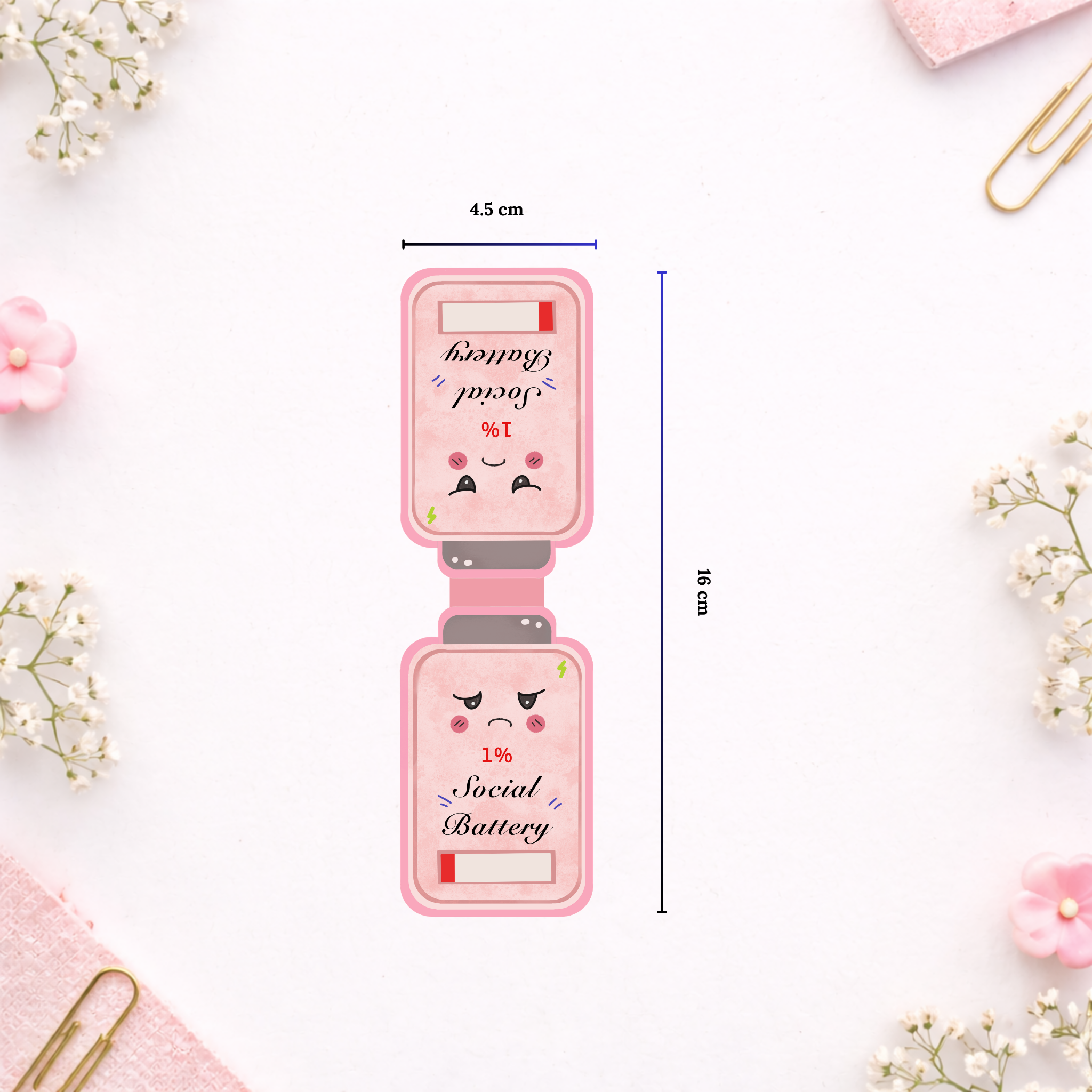 Cute Sarcastic Magnetic Bookmark - Set of 4