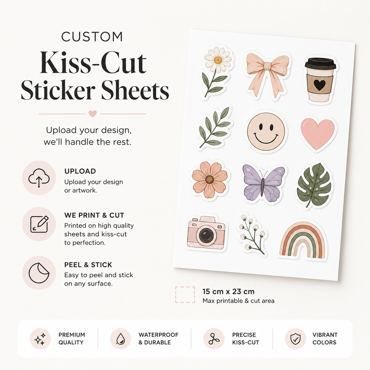 Personalized Kiss-Cut Sticker Sheets | Use Your Own Custom Design